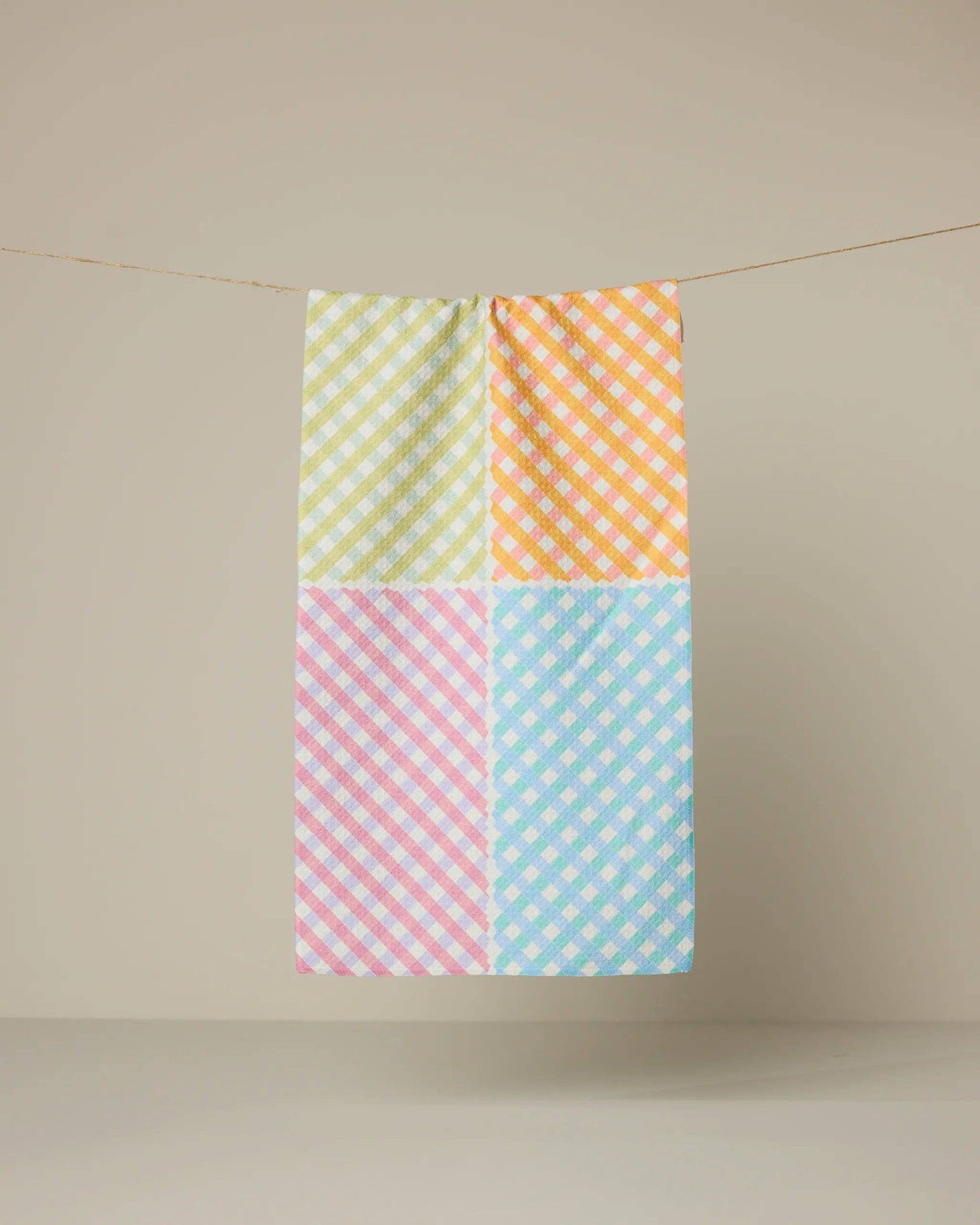 Patio Check Bar Towel, Feathered Farmhouse
