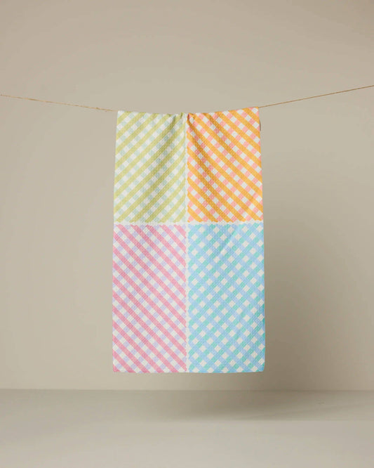 Patio Check Bar Towel, Feathered Farmhouse