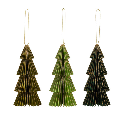 Green Paper Tree Ornaments, The Feathered Farmhouse