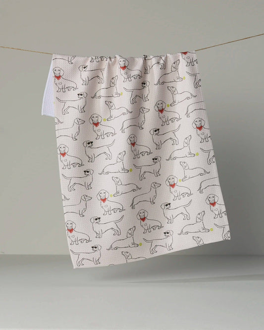 Doxie Pals Tea Towel, Feathered Farmhouse