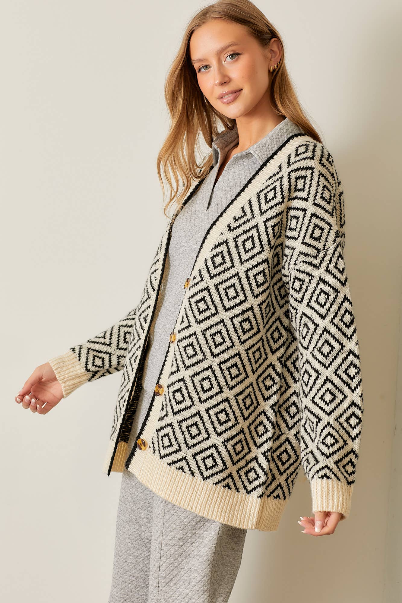 Mono Pattern Cardigan, The Feathered Farmhouse