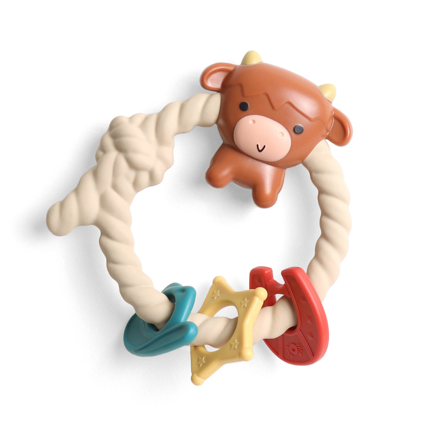 Ritzy Rattle™ Silicone Teether Rattles, Feathered Farmhouse