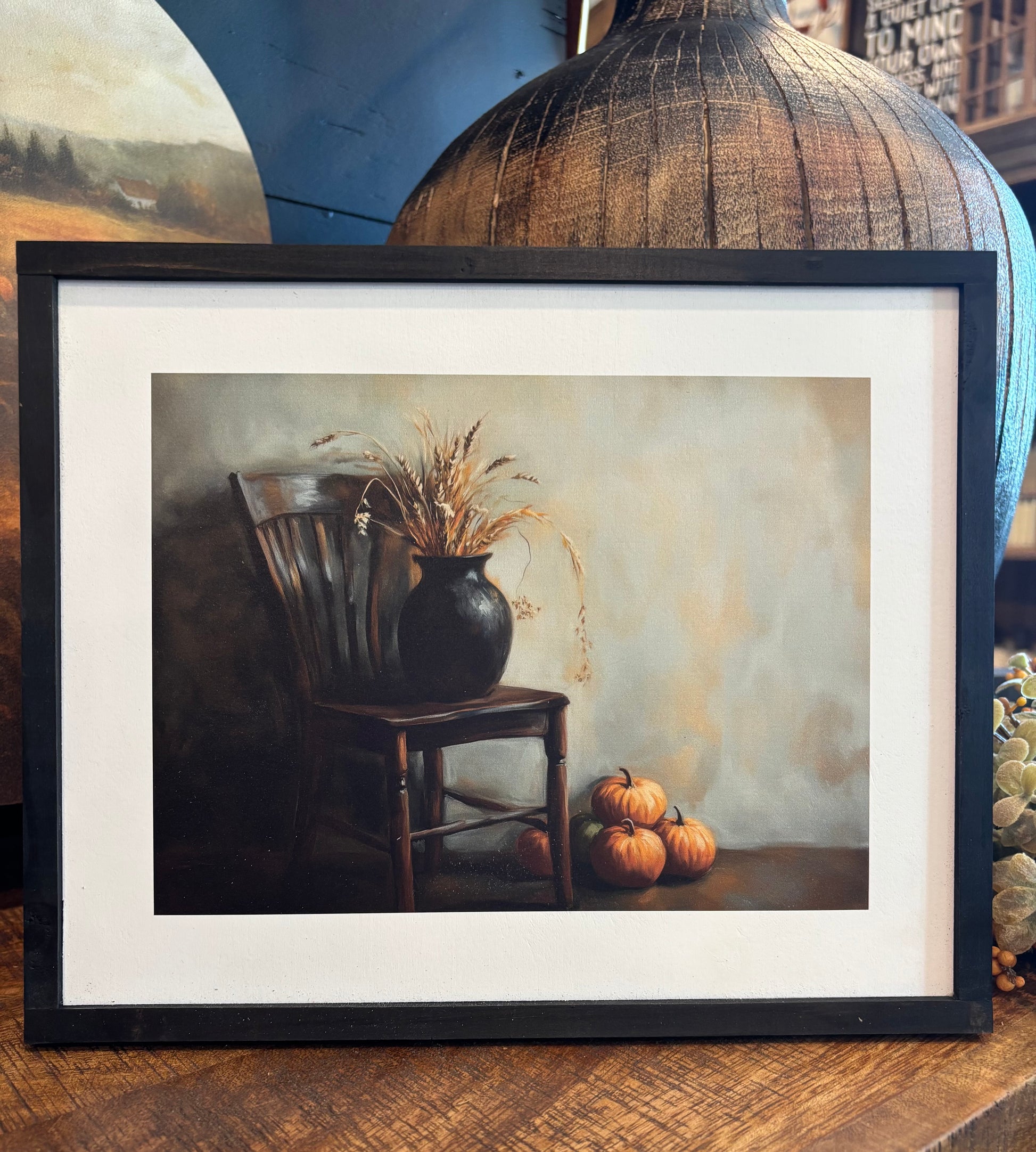 Fall Wood Pumpkin Sign, Feathered Farmhouse