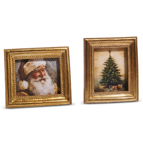 Gilded Christmas Framed Art, Feathered Farmhouse