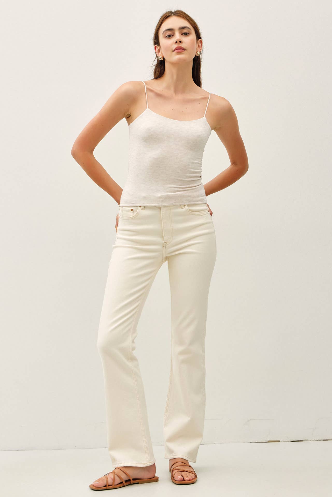Oatmeal Basic Solid Cami, Feathered Farmhouse