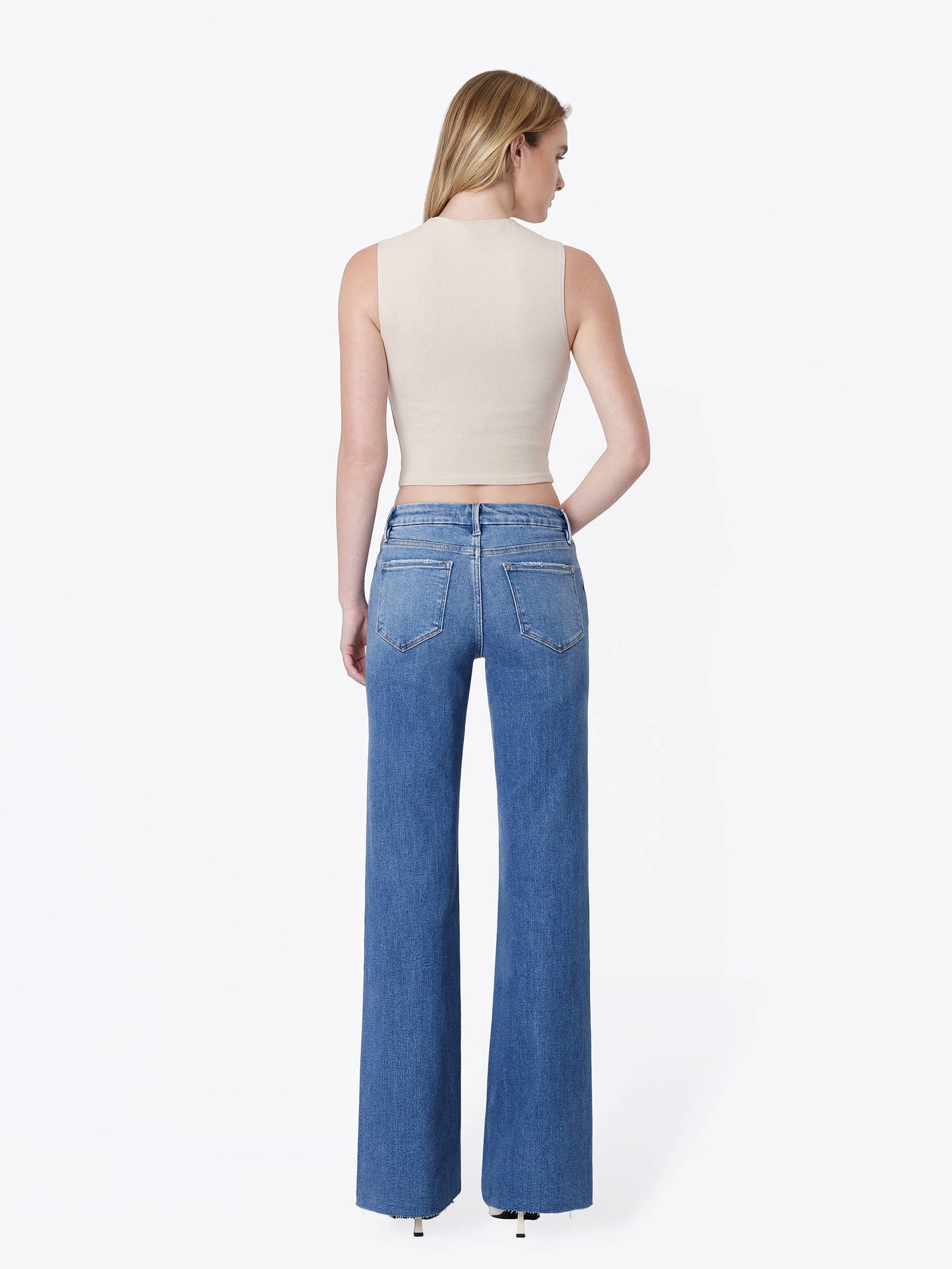 Mid Rise Seamless Waistband Vintage Flare, Feathered Farmhouse