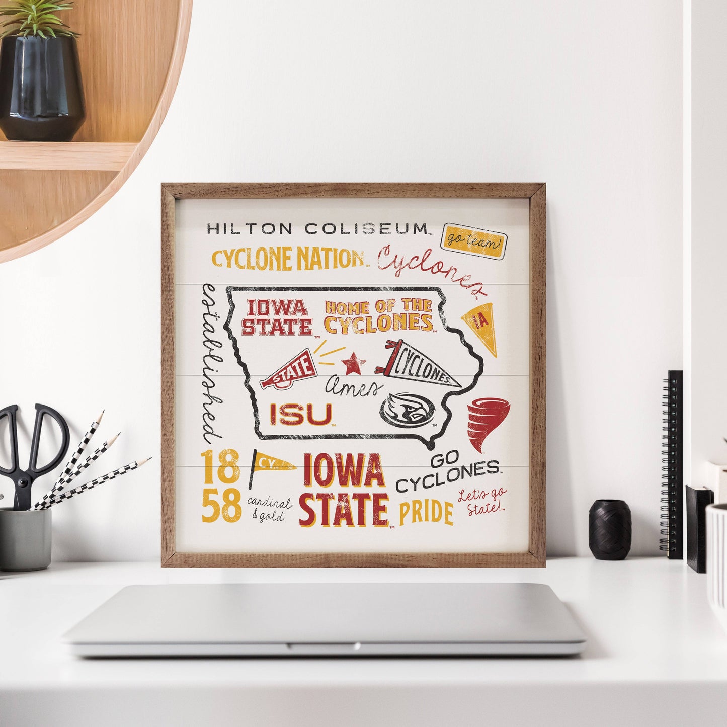 Iowa State University Collage, Feathered Farmhouse