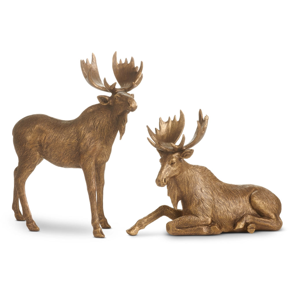 Antique Gold Moose, Feathered Farmhouse