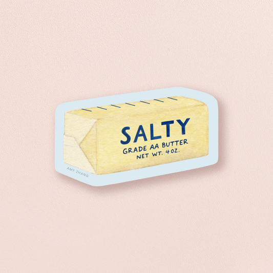 Salty Butter Stick Vinyl Sticker, Feathered Farmhouse