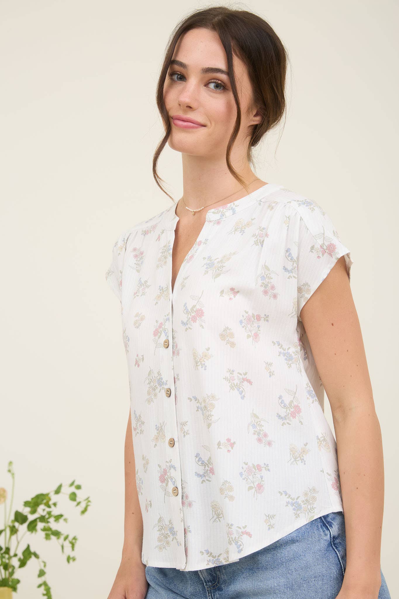 Stripe Floral Shirt, Feathered Farmhouse