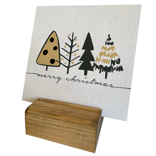 Christmas Retro Trees Mini Canvas, Feathered Farmhouse