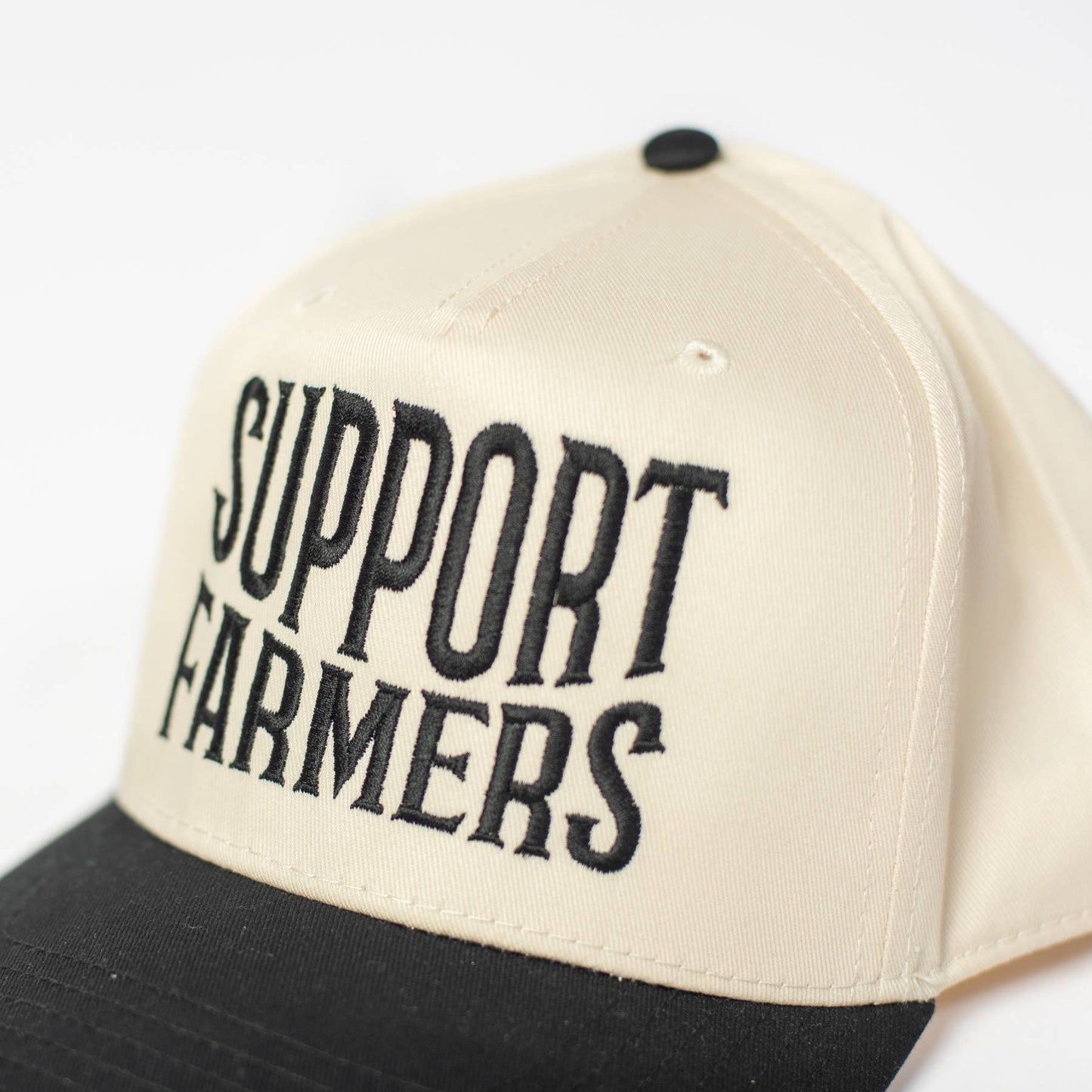 'Support Farmers' Embroidered Trucker Hat, Feathered Farmhouse