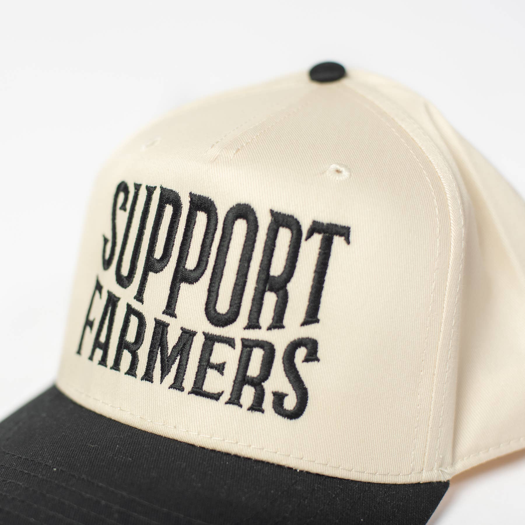 'Support Farmers' Embroidered Trucker Hat, Feathered Farmhouse