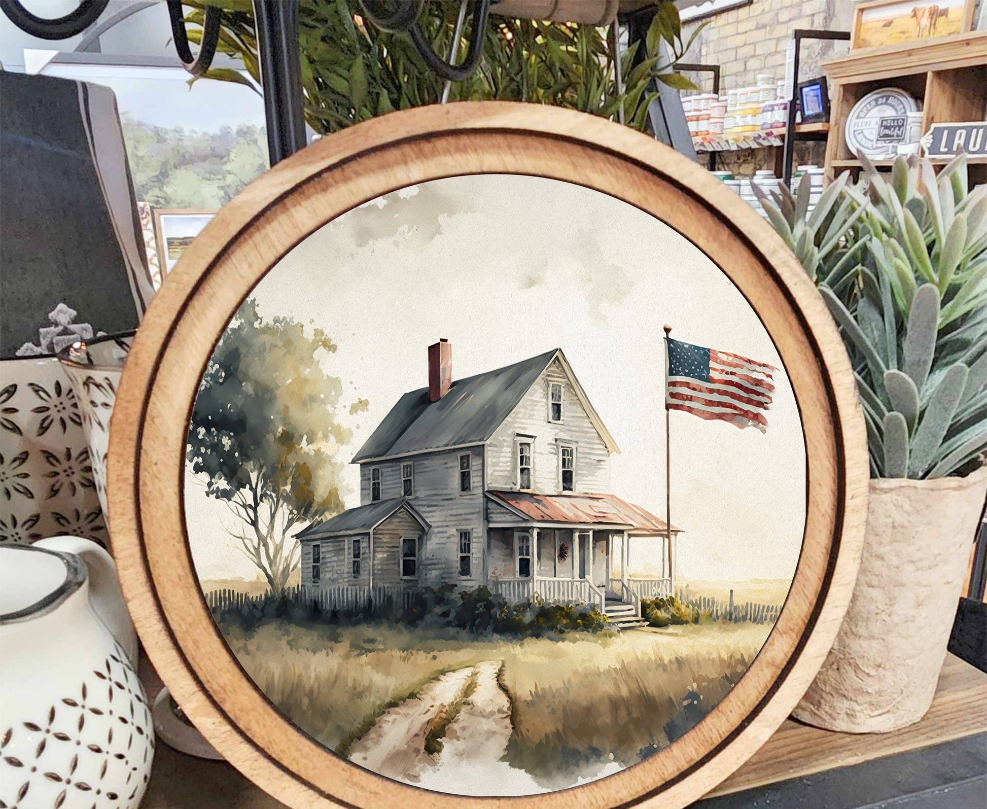 Farmhouse Flag Art, Feathered Farmhouse