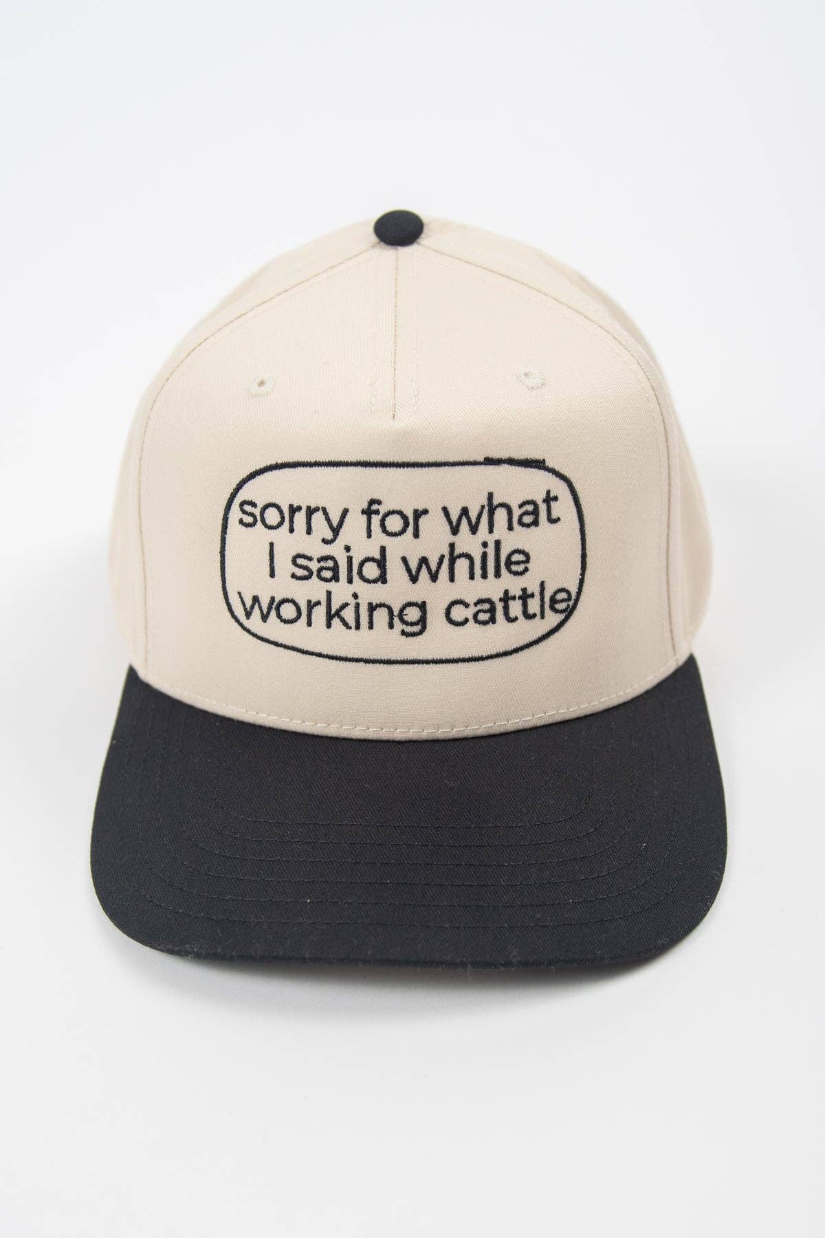 Working Cattle Embroidered Trucker Hat, Feathered Farmhouse