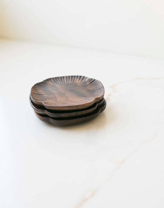 Black Walnut Flower Coaster, Feathered Farmhouse