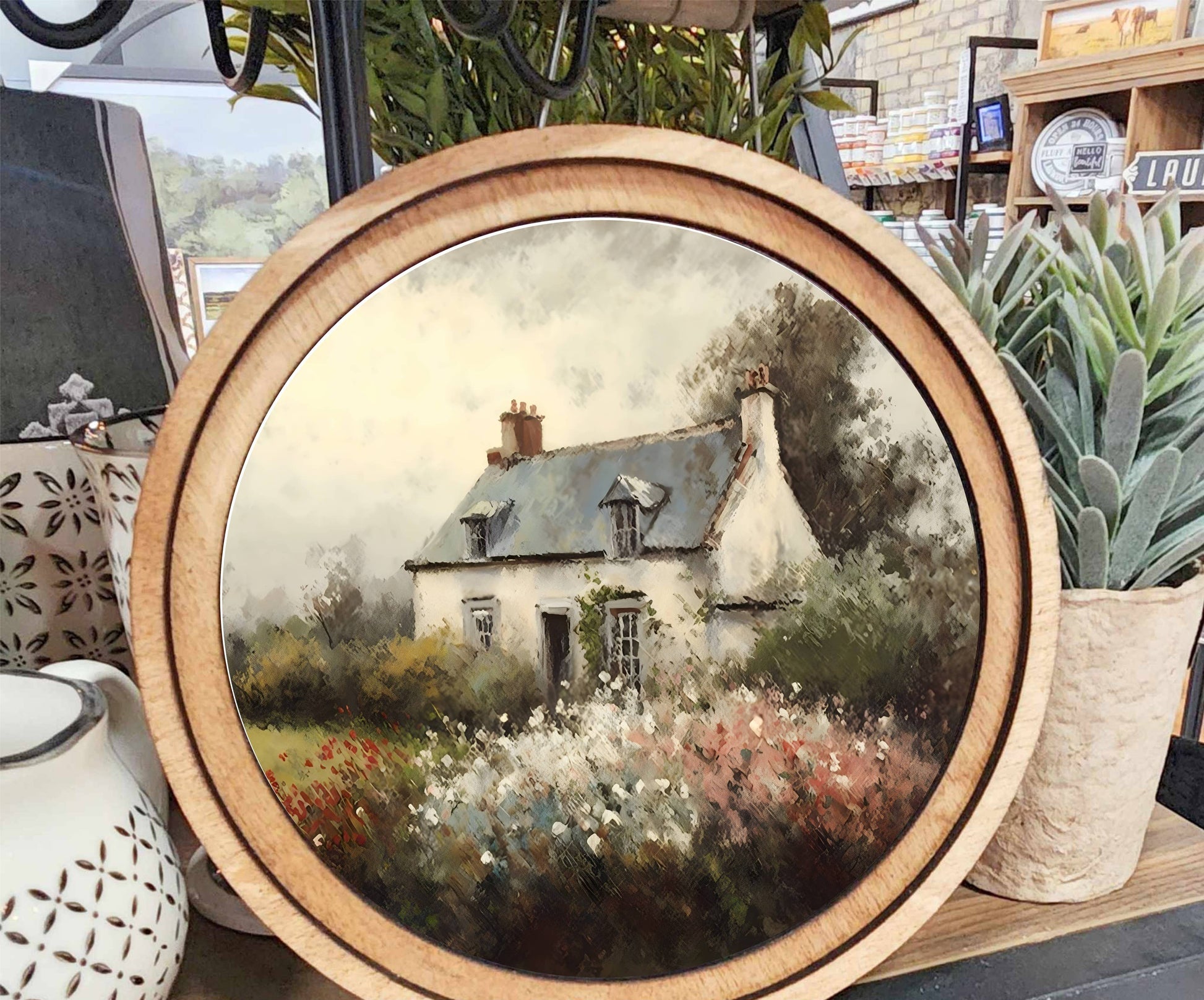 Spring Cottage Painting Art, Feathered Farmhouse