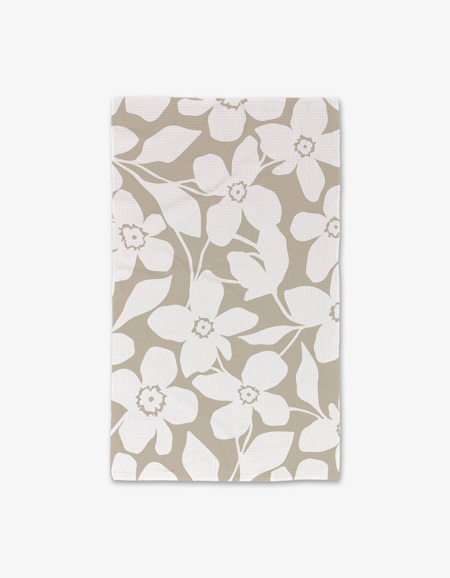 Big Tan Flowers Luxe Hand Towel, Feathered Farmhouse