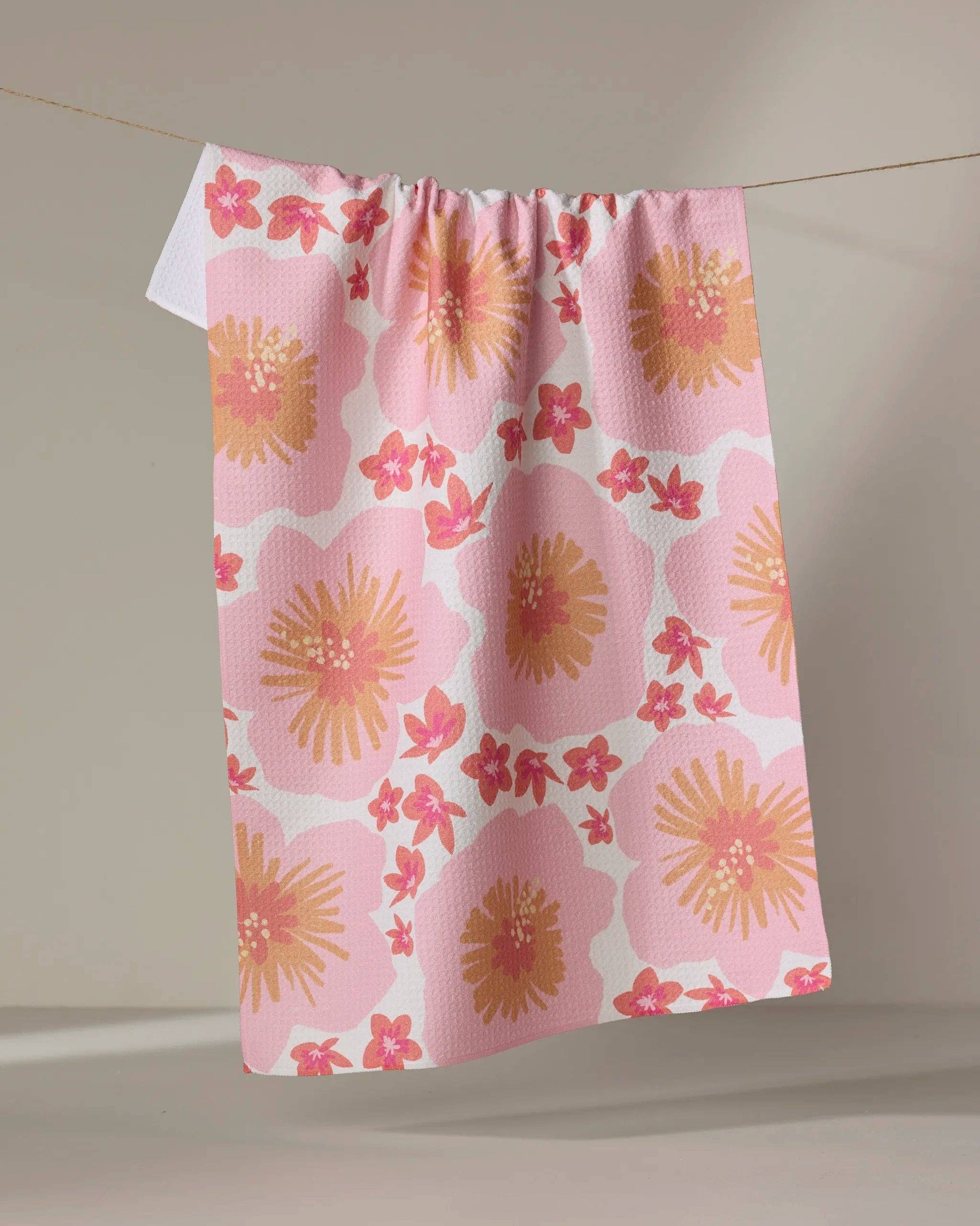Hibiscus Sunset Tea Towel, Feathered Farmhouse