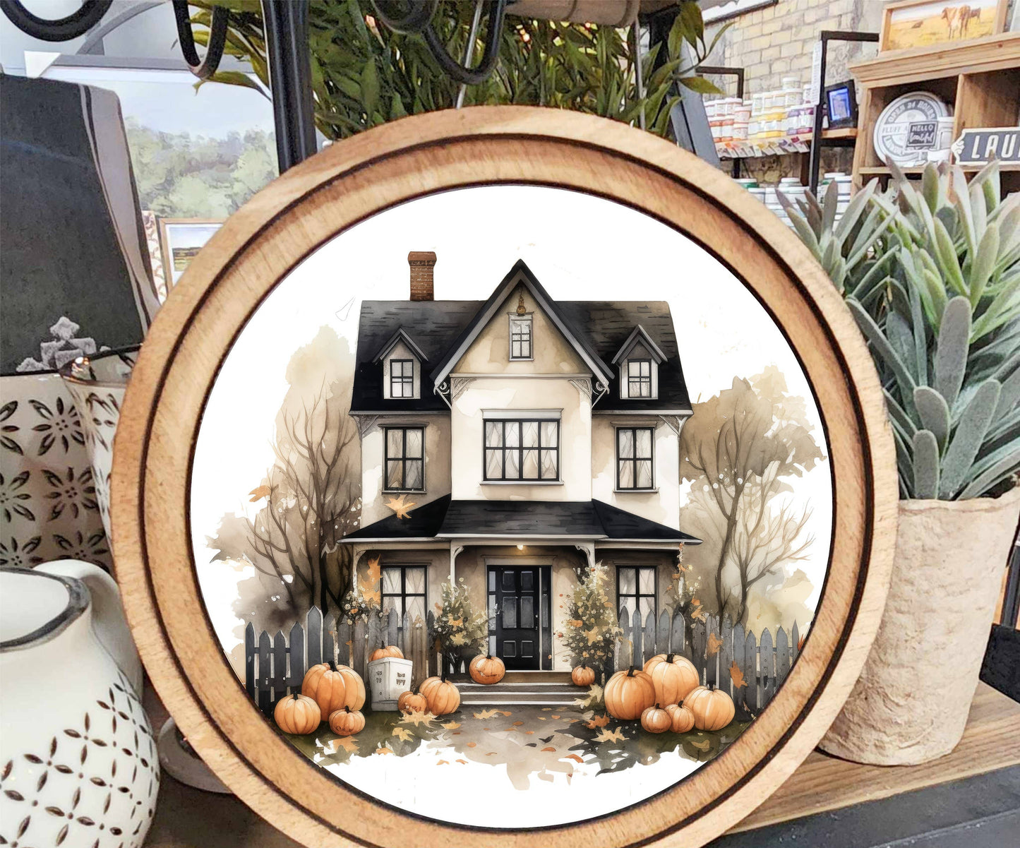 Halloween House Art, Feathered Farmhouse