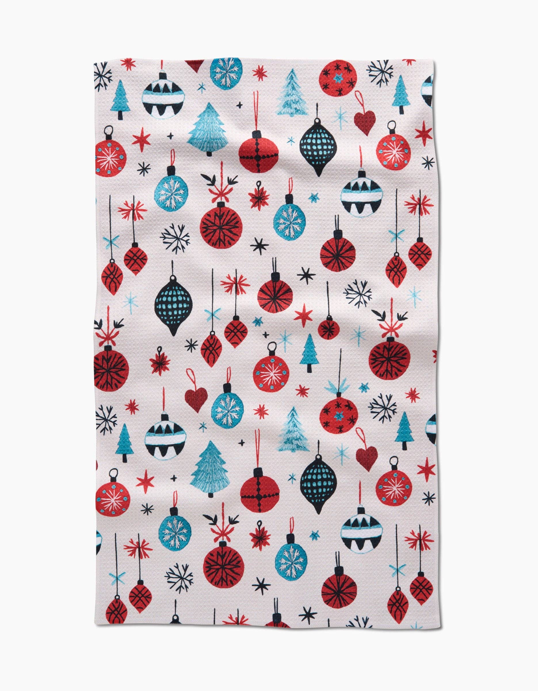 Embroidered Ornaments Tea Towel, Feathered Farmhouse