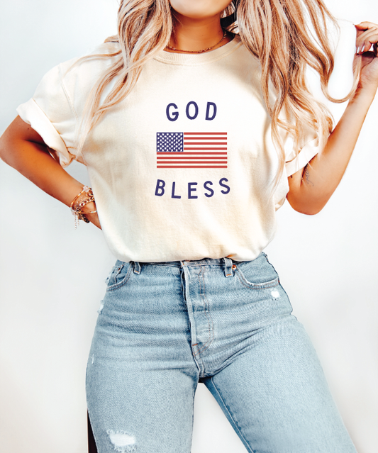 God Bless the USA 4th of July Classic Tee Christian Tee