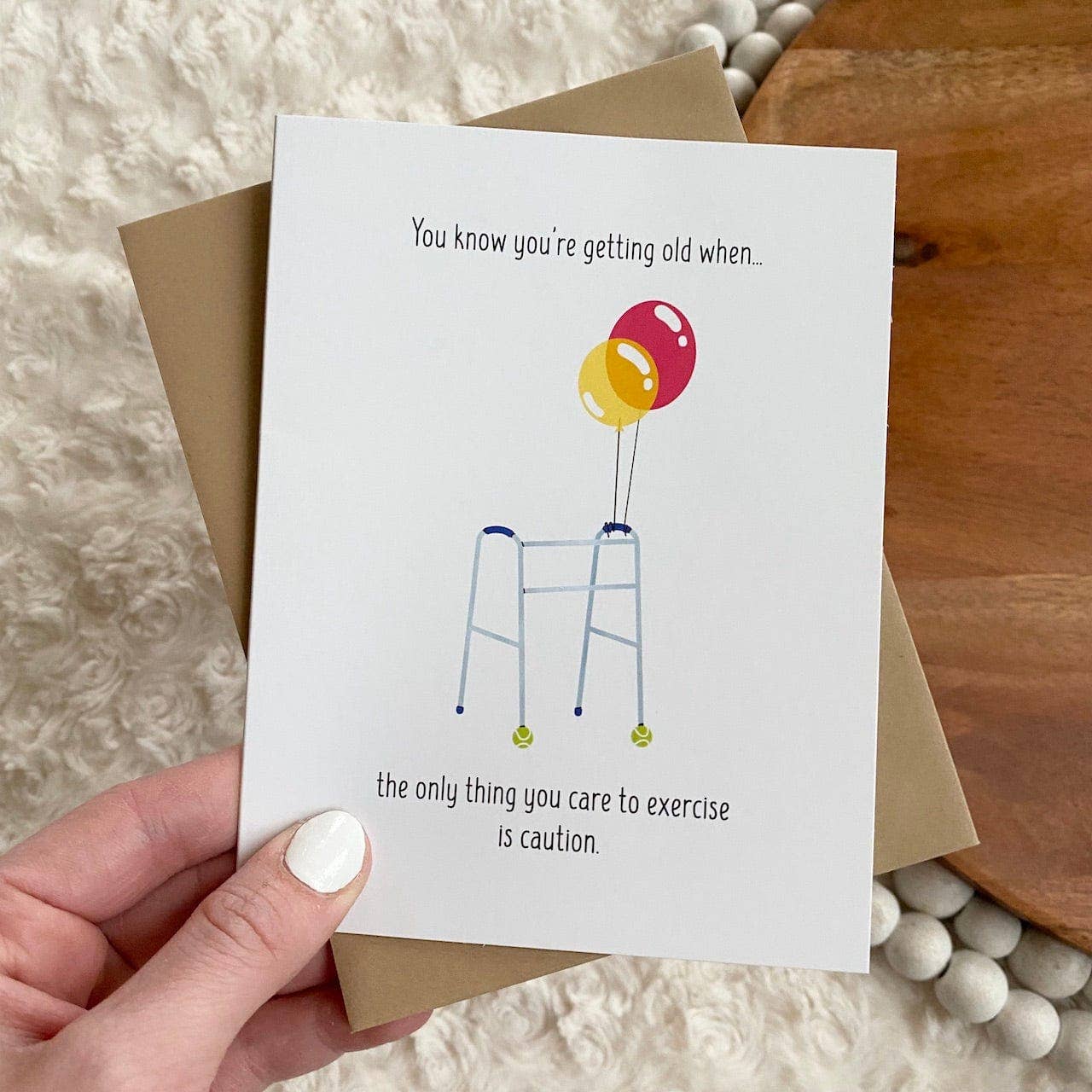 Exercise Caution Birthday Card, Feathered Farmhouse