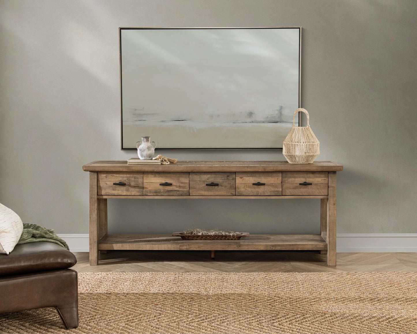 Talladega Solid Wood Console Table, Feathered Farmhouse