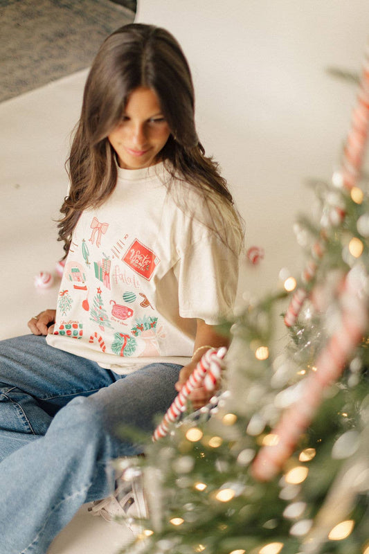 Christmas Collage Graphic Tee, Feathered Farmhouse