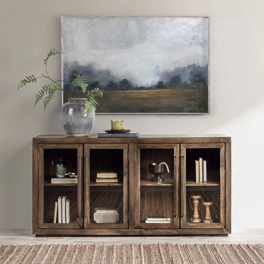 Bradley Solid Wood Cabinet, Feathered Farmhouse