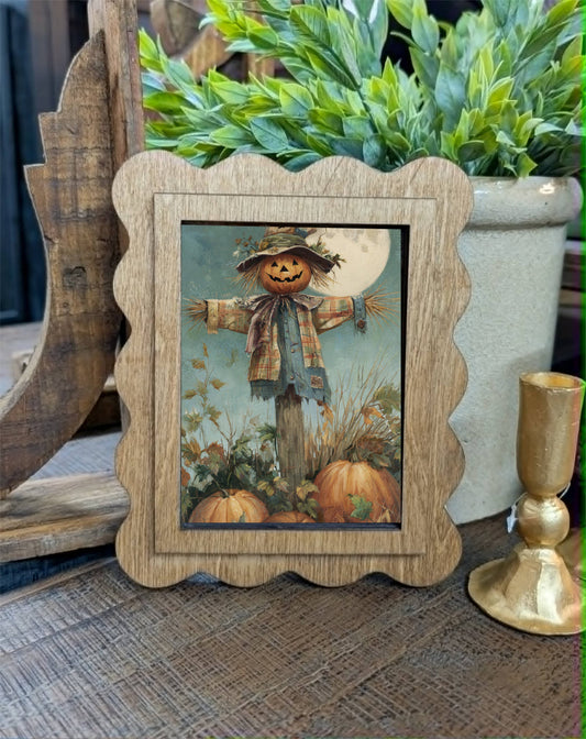 Scallop Scarecrow Framed Canvas Art