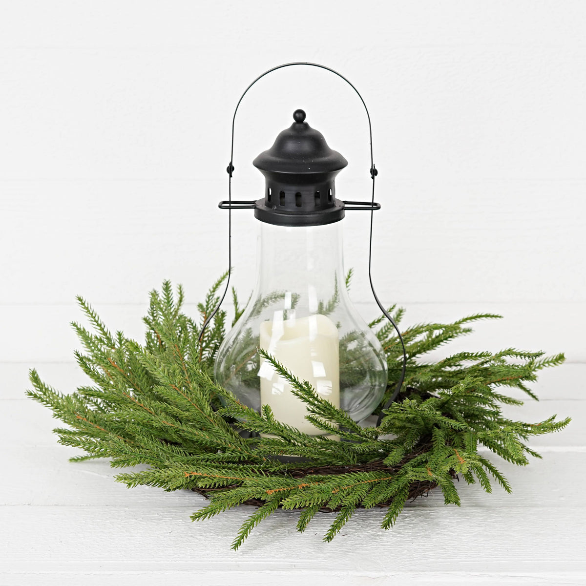Evergreen Norfolk Pine Soft Touch Wreath, Feathered Farmhouse