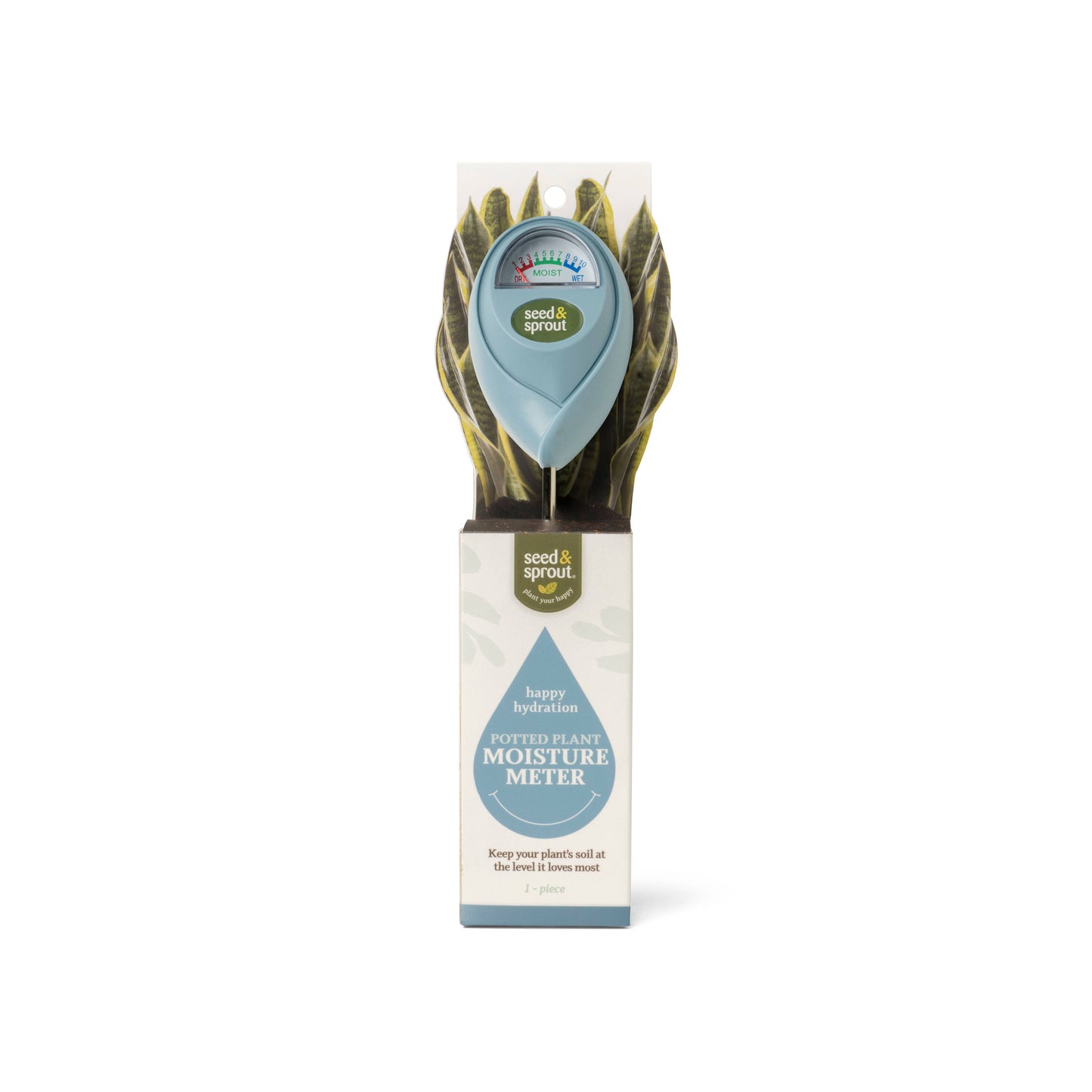 Seed & Sprout Potted Plant Moisture Meter, Feathered Farmhouse