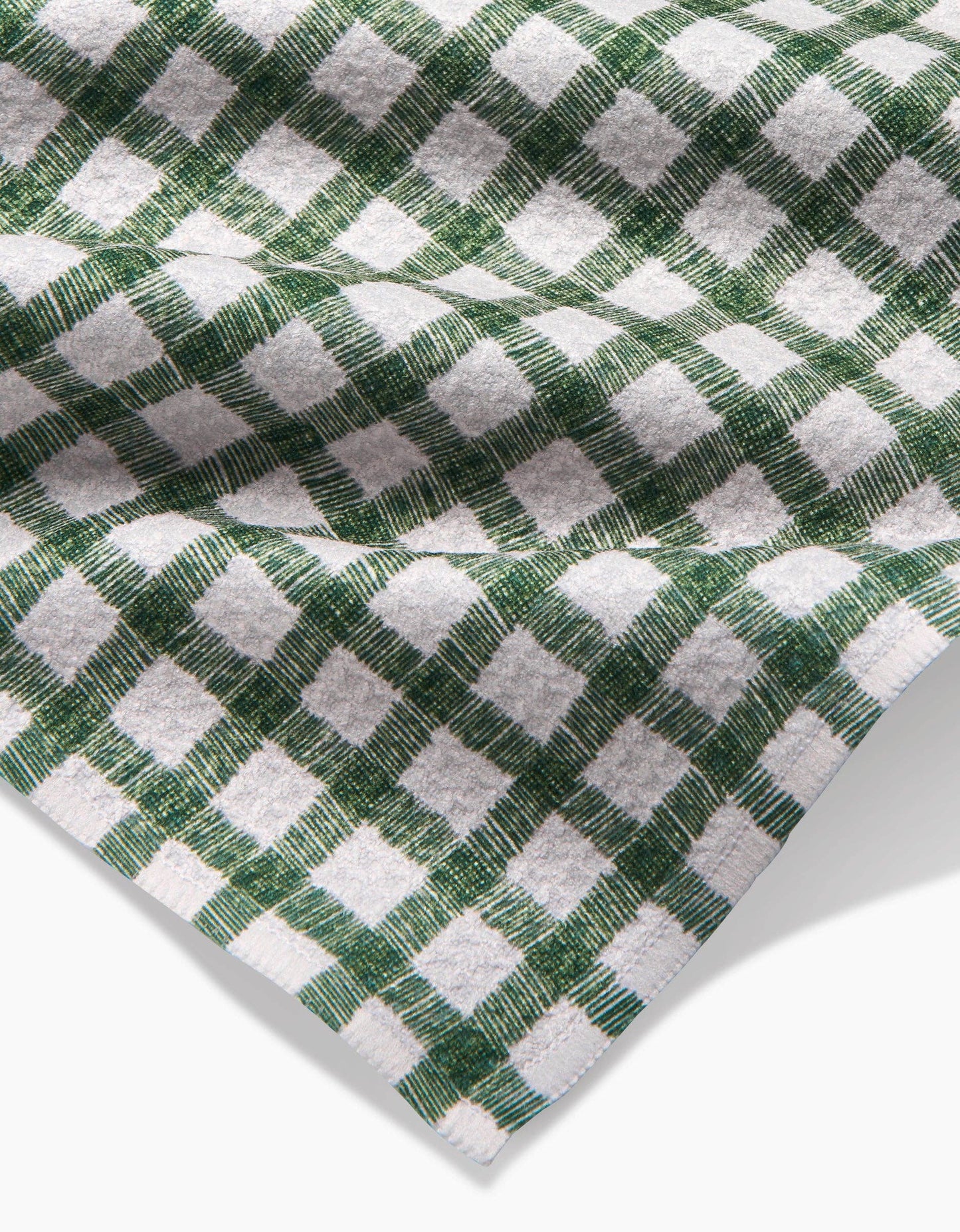 Fireside Plaid Green Bar Towel, Feathered Farmhouse