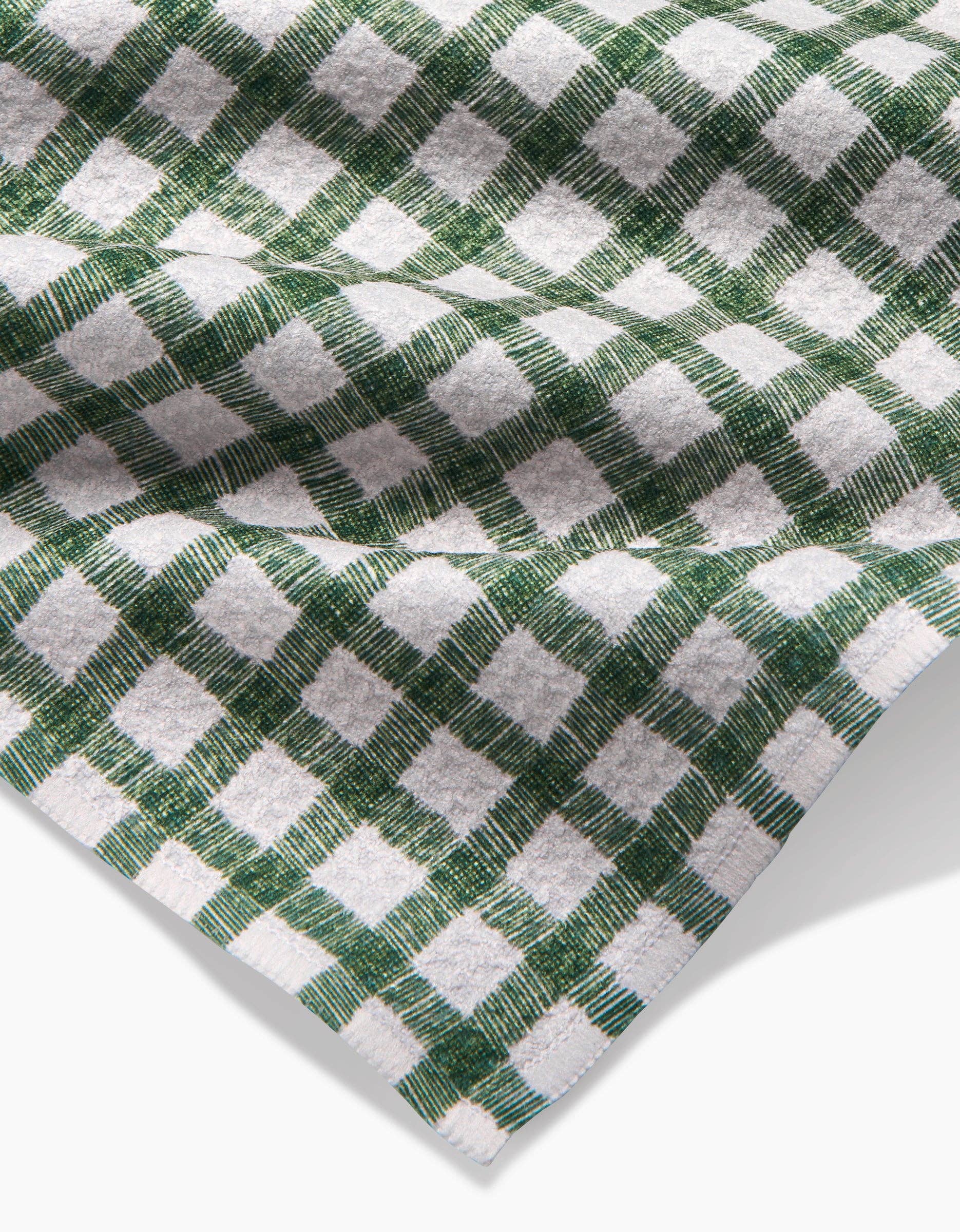 Fireside Plaid Green Bar Towel, Feathered Farmhouse