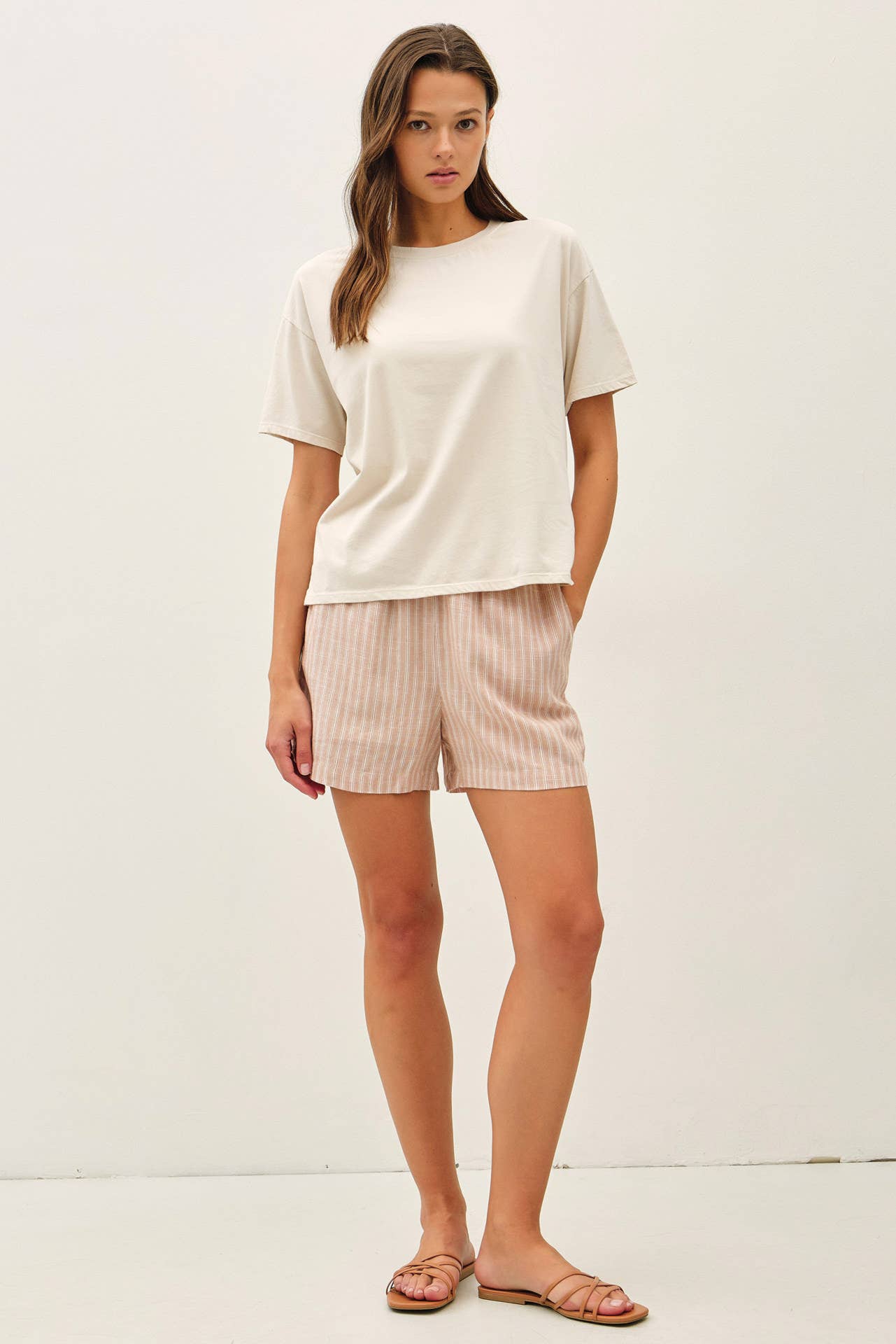 Cotton Jersey Boxy Crop T-Shirt, Feathered Farmhouse