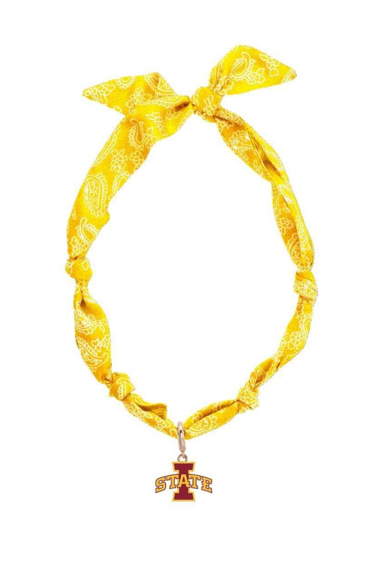 Iowa State Cyclones Logo Bandana Scarf Necklace, Feathered Farmhouse