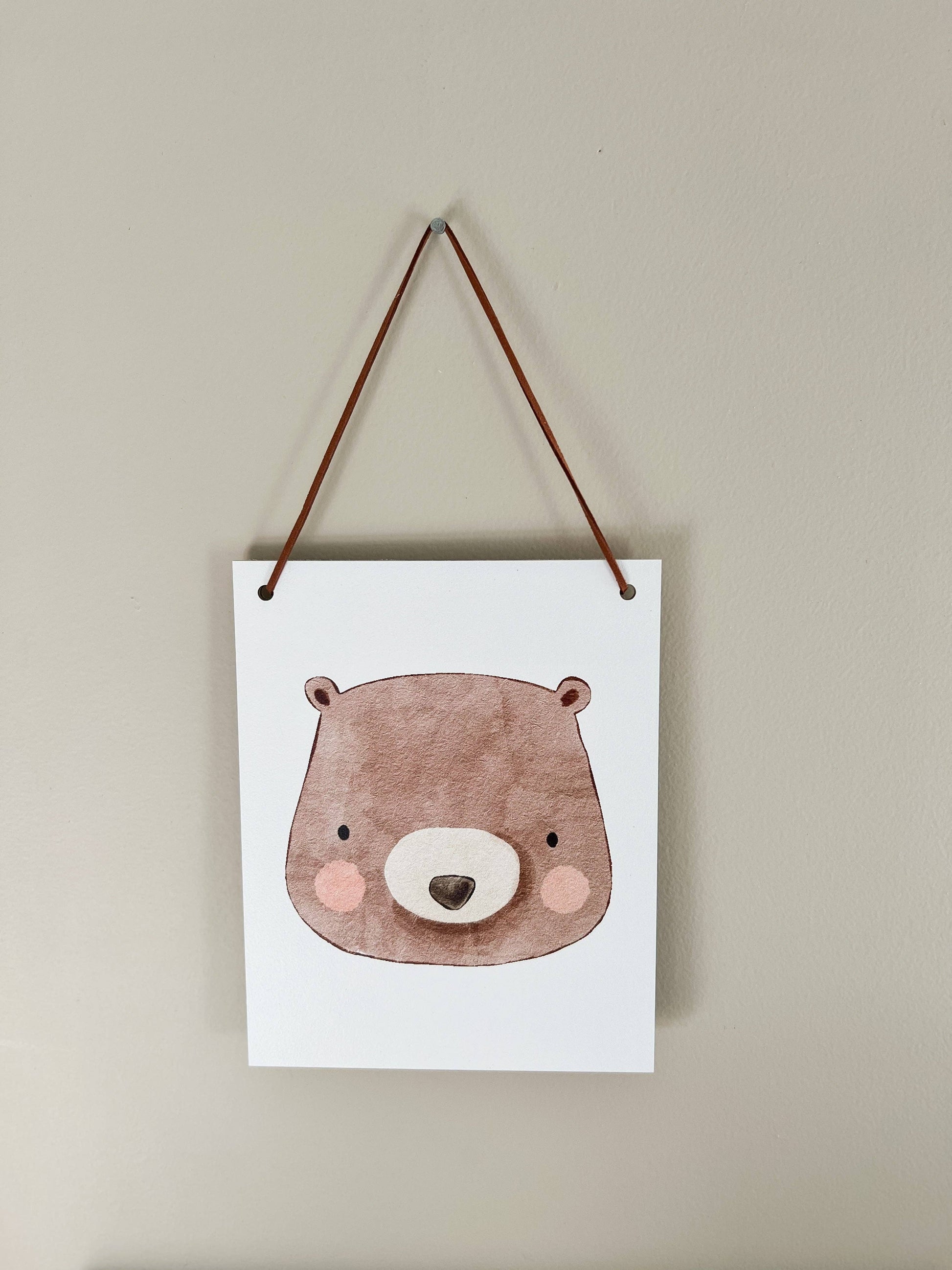Bear Hanging Wall Art, Feathered Farmhouse