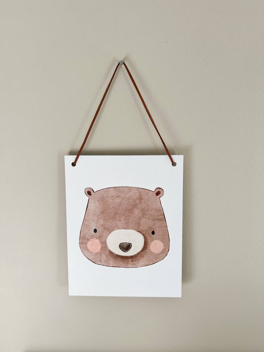 Bear Hanging Wall Art, Feathered Farmhouse