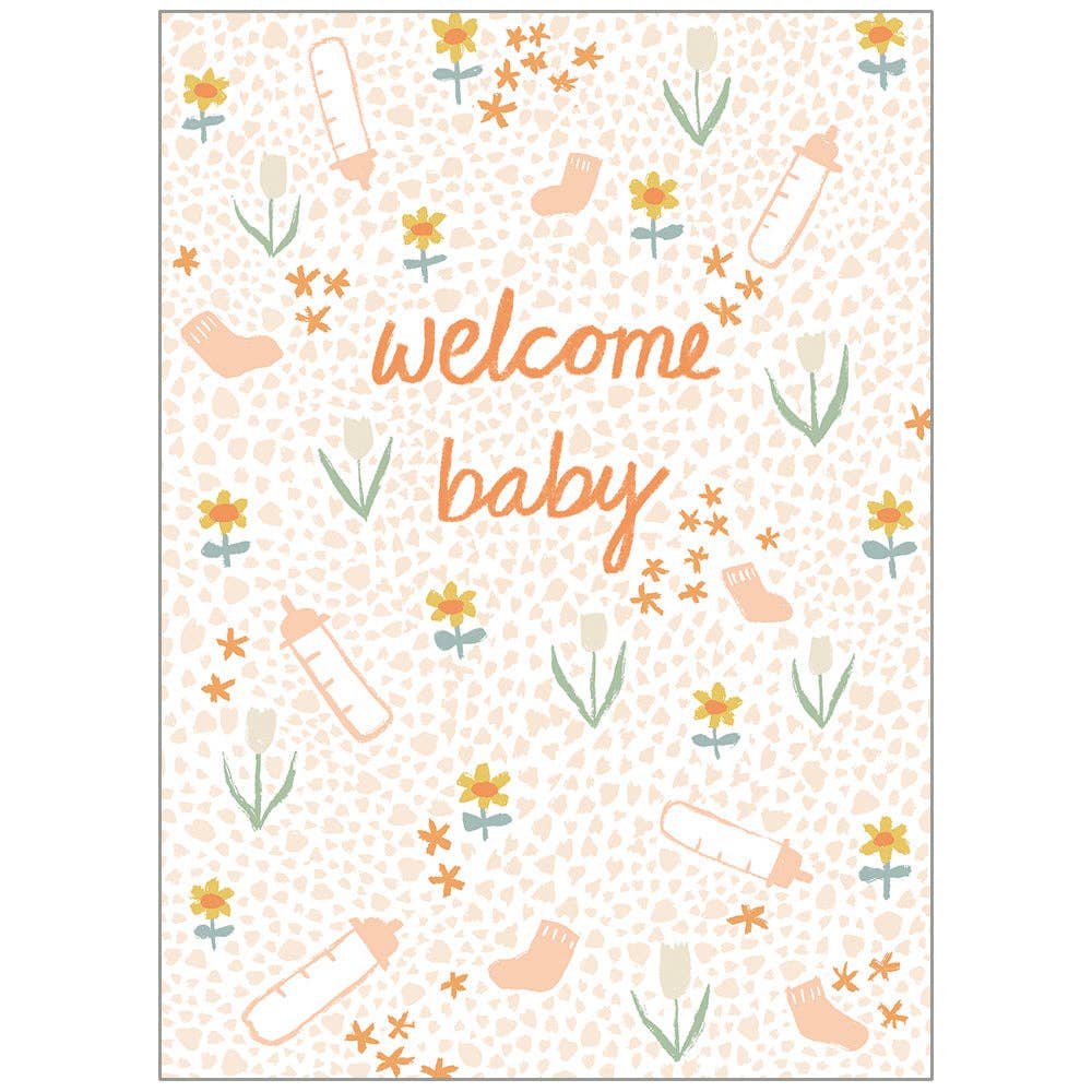 Welcome Baby Faith Baby Card, Feathered Farmhouse