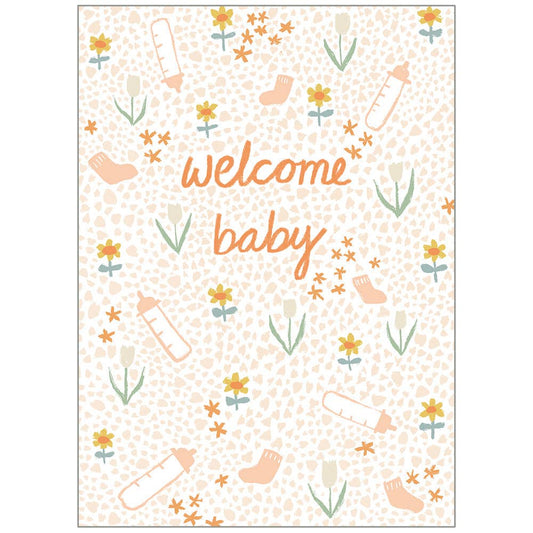 Welcome Baby Faith Baby Card, Feathered Farmhouse
