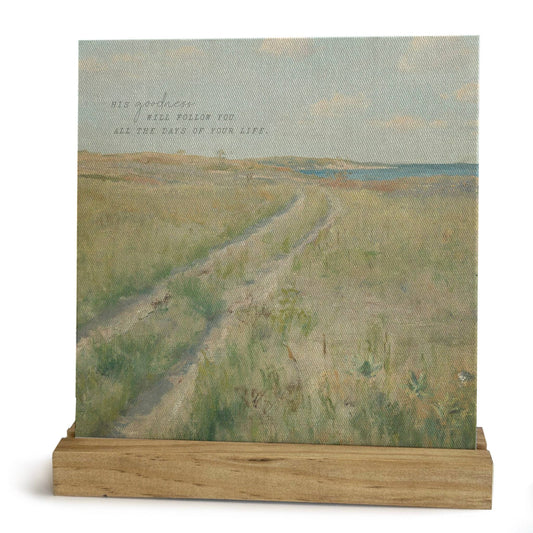His Goodness Will Follow Mini Canvas, Feathered Farmhouse