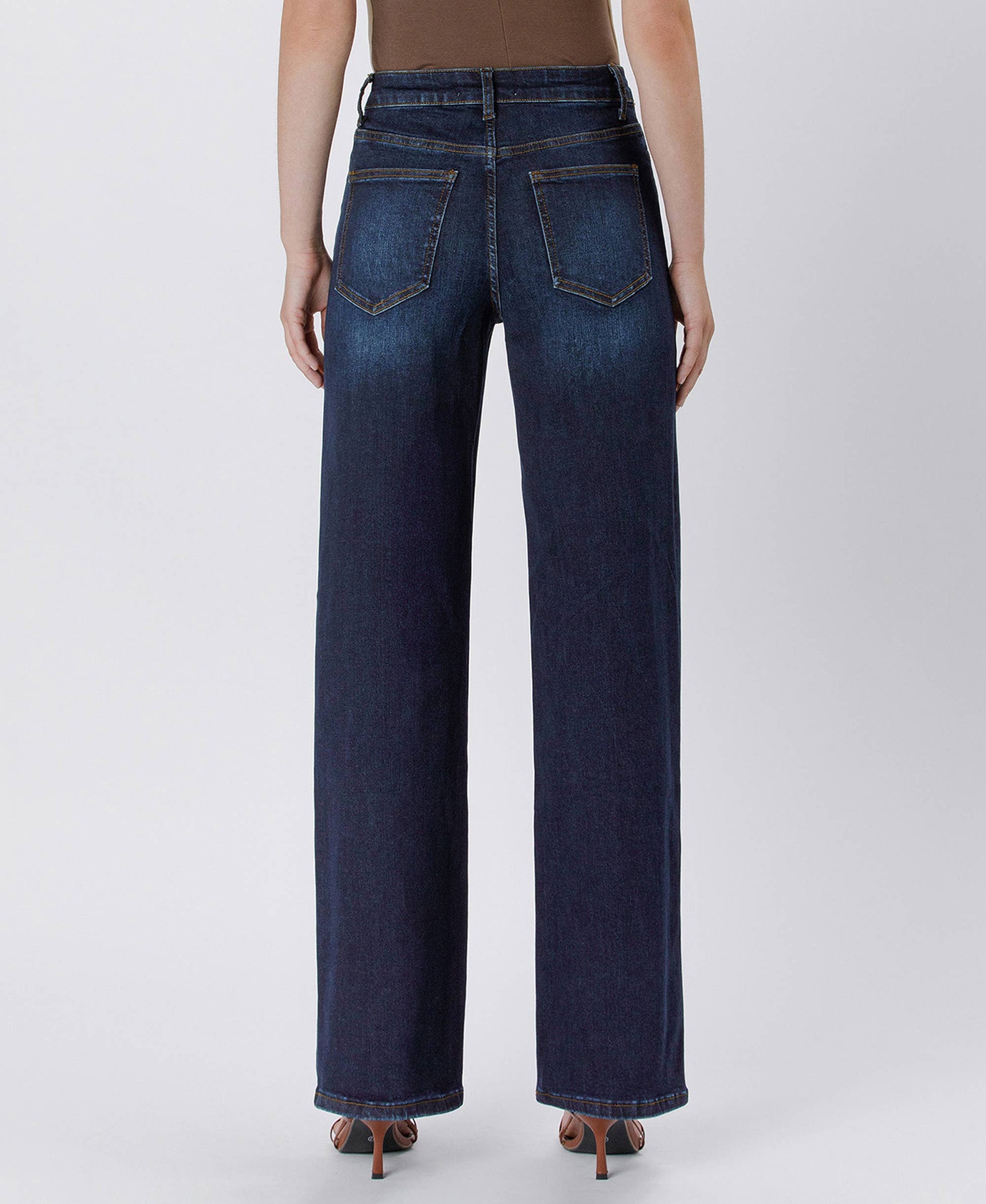90's Vintage Super High Rise Dark Wash Loose Jeans, Feathered Farmhouse