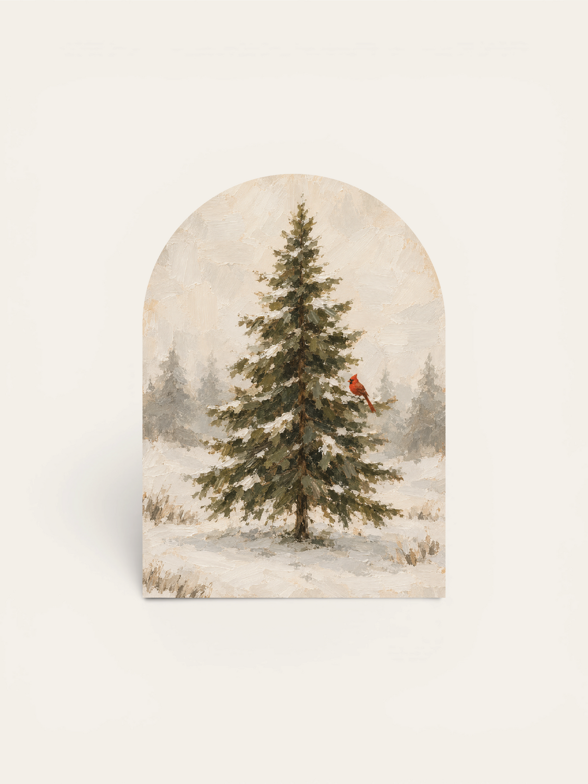 Evergreen Tree and Cardinal Arch, Feathered Farmhouse