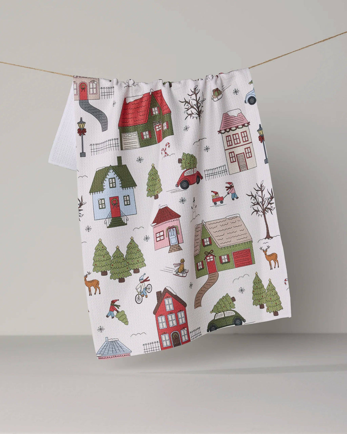 Winter Village Tea Towel, Feathered Farmhouse