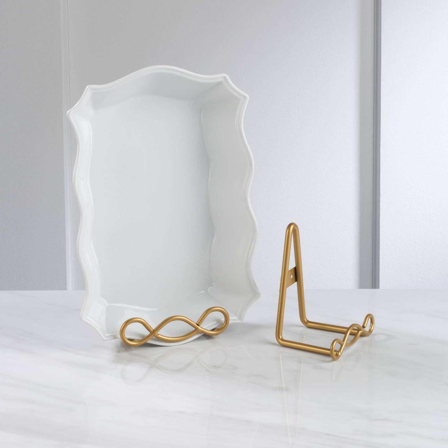 Large Loop Design Wall or Tabletop Rack, Feathered Farmhouse