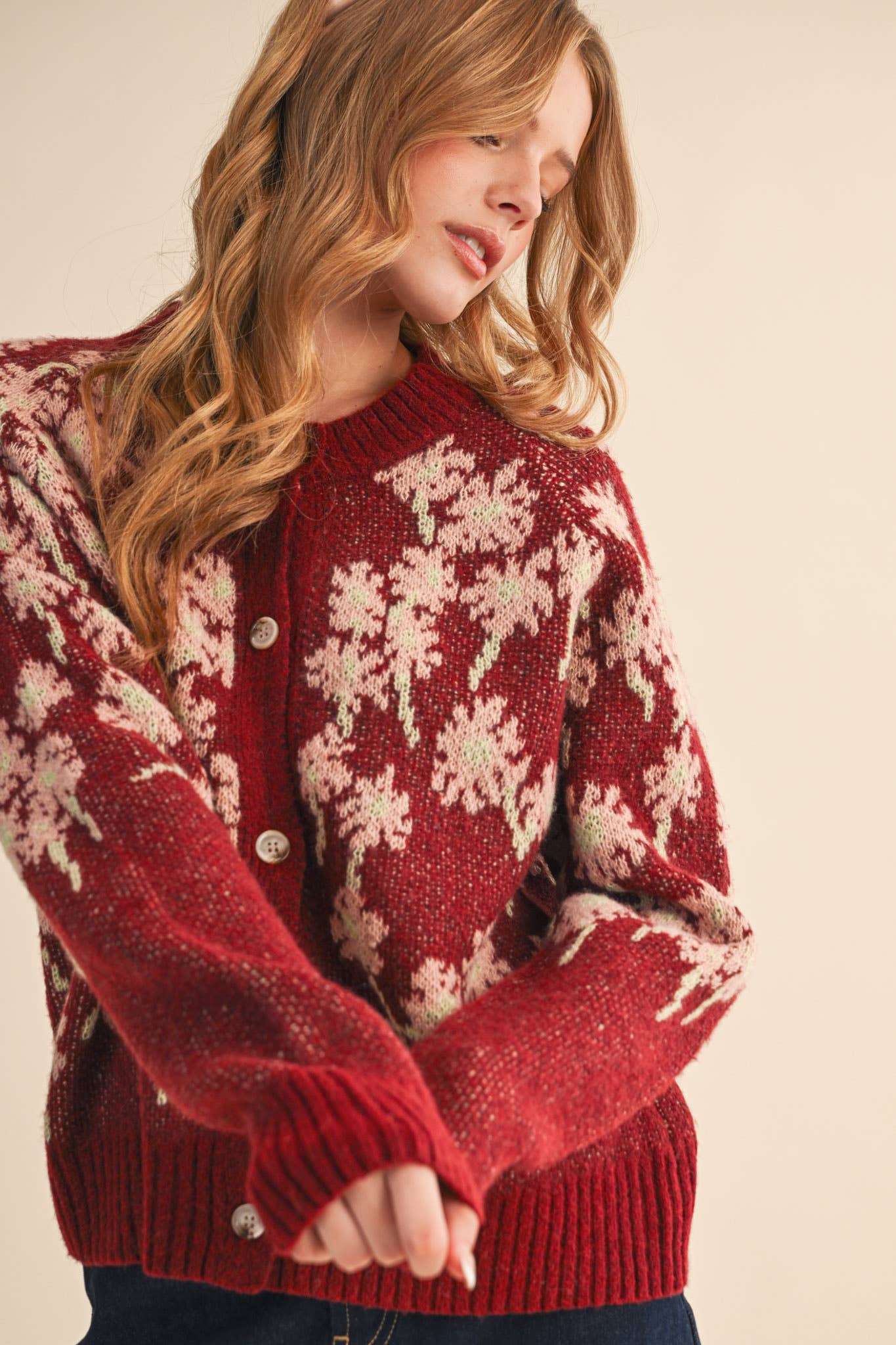 Floral Knit Cardigan, Feathered Farmhouse