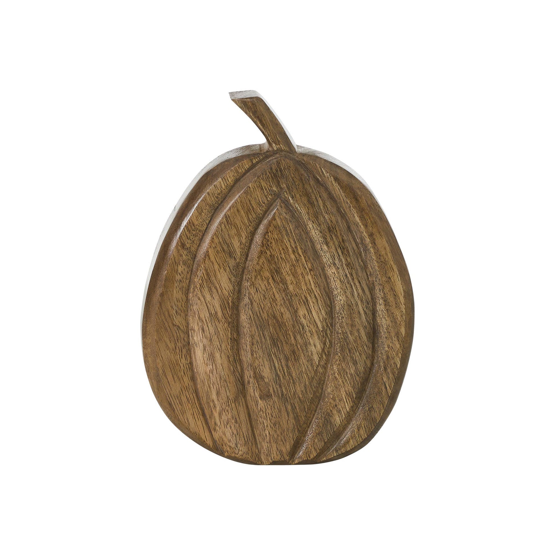 Walnut Wood Pumpkin, Feathered Farmhouse