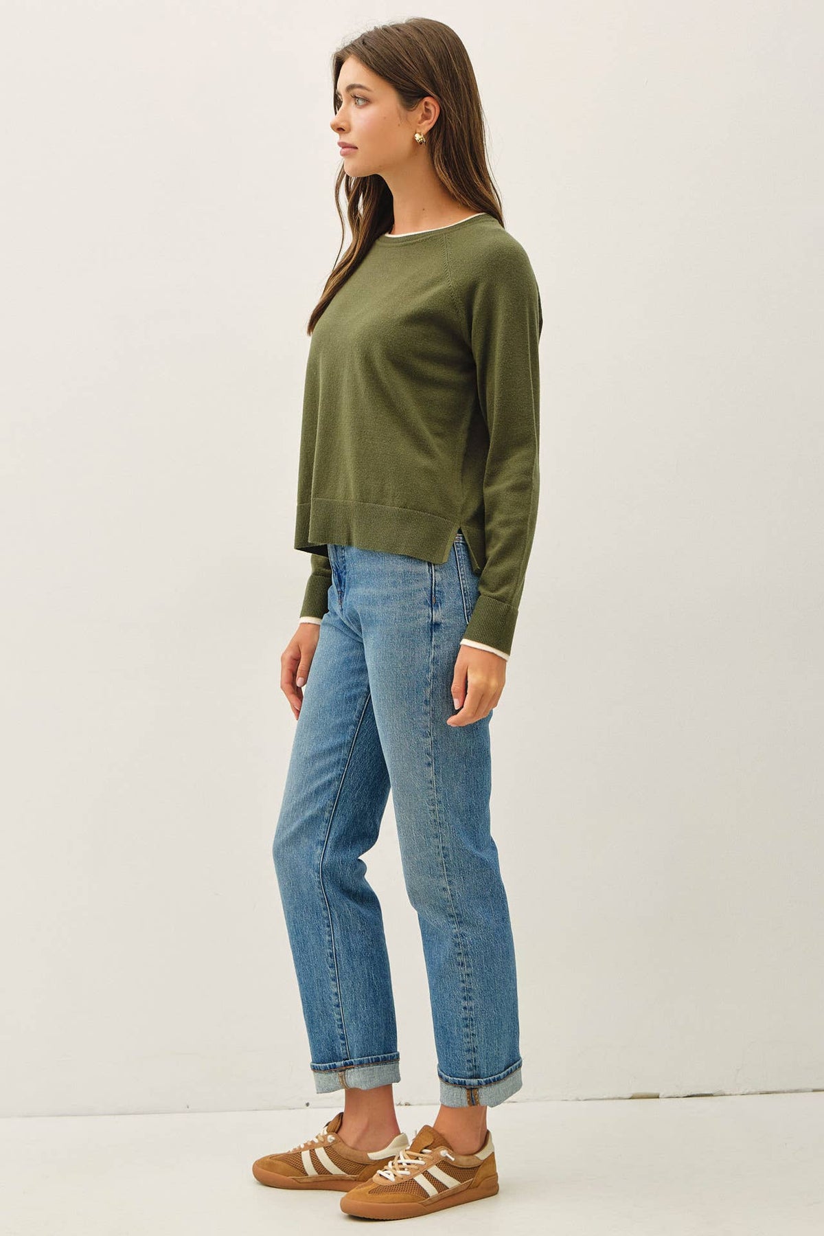 Winter Green Callie Sweater Top, Feathered Farmhouse
