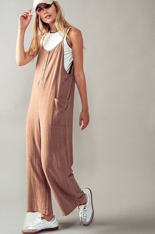 Pillowcase Linen Jumpsuit, Feathered Farmhouse